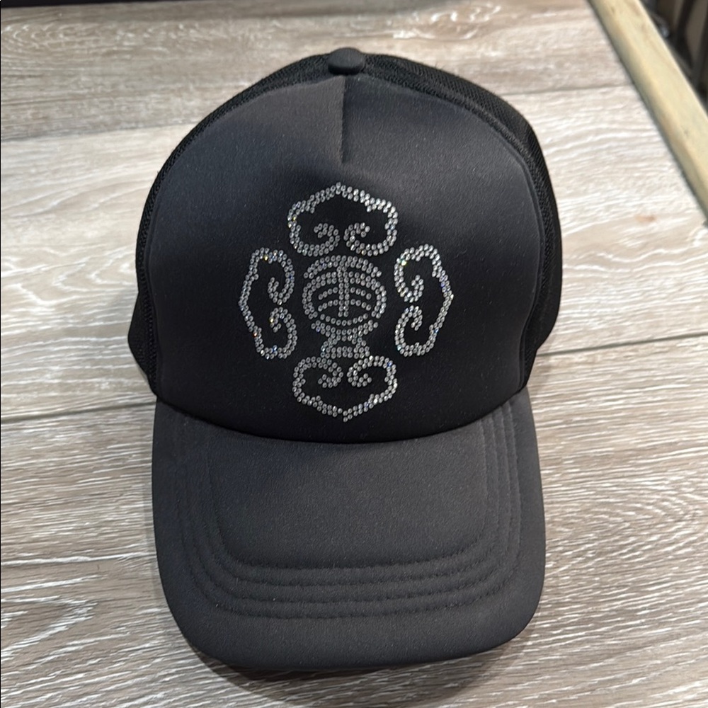 Black Rhinestone Mastermind Embellished Cap.